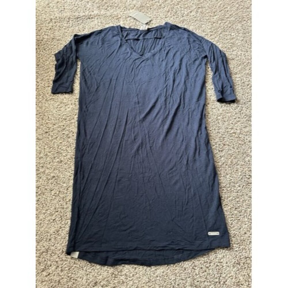 Bench Womens Navy Blue V-Neck Pull Over T-Shirt Dress Athleisure Size Small